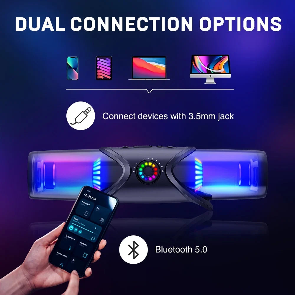 Speakers Light,PC Laptop Bar with Headphone SoundBar,Computer for Speakers,Bluetooth Speakers GS03 RGB Monitor WolfLawS 3.5mm Computer Subwoofer,USB Desktop Jack with Powered for Sound