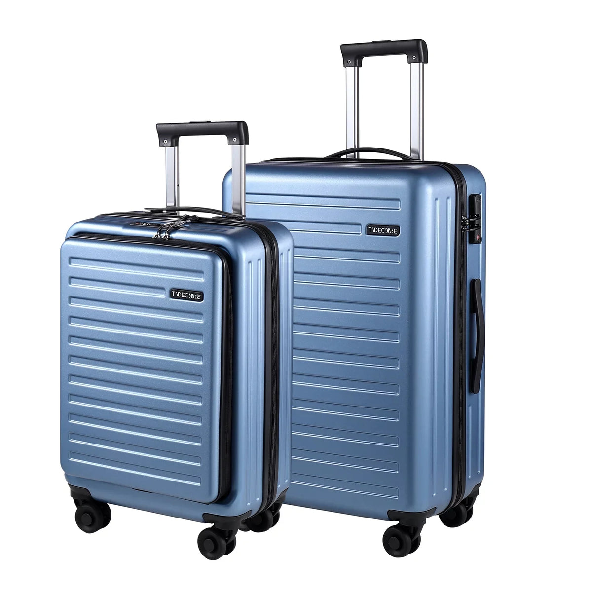 Expandle, Only Wheels, Blue with Laptop 65L, Set, 2 Lock Piece 37~41L + 20 & 20 Inch TSA 24 Ice Pocket with Front Lightweight & Spinner Suitcase 20/24 ABS+PC Luggage Inch Hardshell