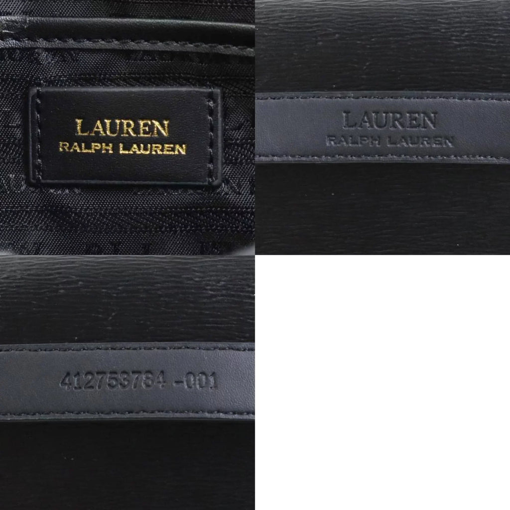 belt leather ladies Lauren (Good) gold Ralph black Pre-Owned r9529f bag LAUREN waist RALPH