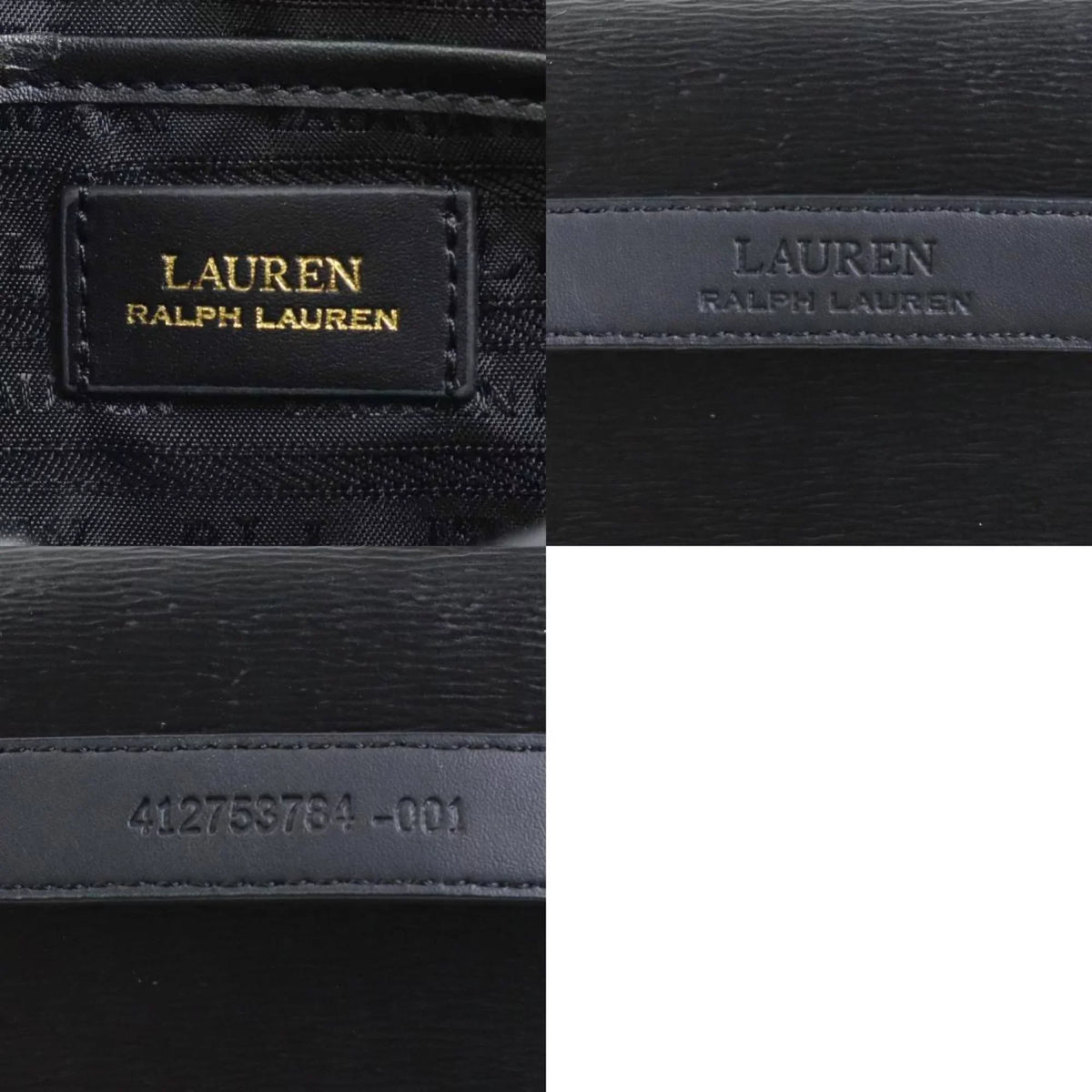 belt leather ladies Lauren (Good) gold Ralph black Pre-Owned r9529f bag LAUREN waist RALPH