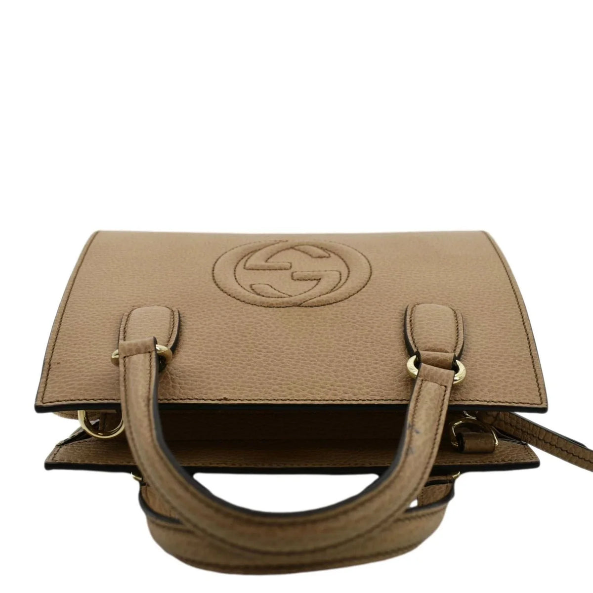 607722 Handle Pre-owned Leather Top Bag Hobo Soho Beige