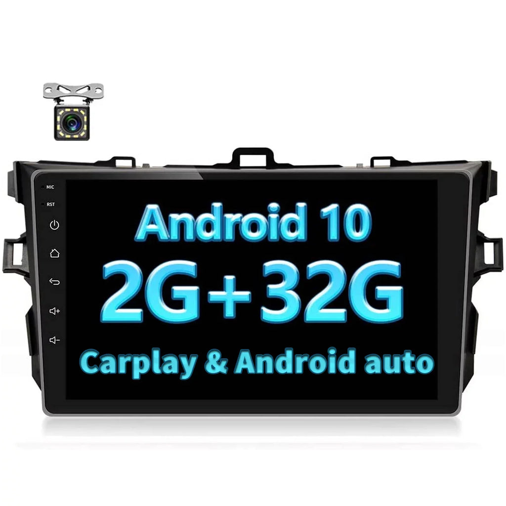 Inch Bluetooth/FM/WiFi Backup Car 2012, 9 with Touch Unit + Radio 2009 2GB 2010 Built-in 2008 2011 Android Camera Navigation Head Stereo Screen Android GPS 2007 2006 for Car Corolla 32GB