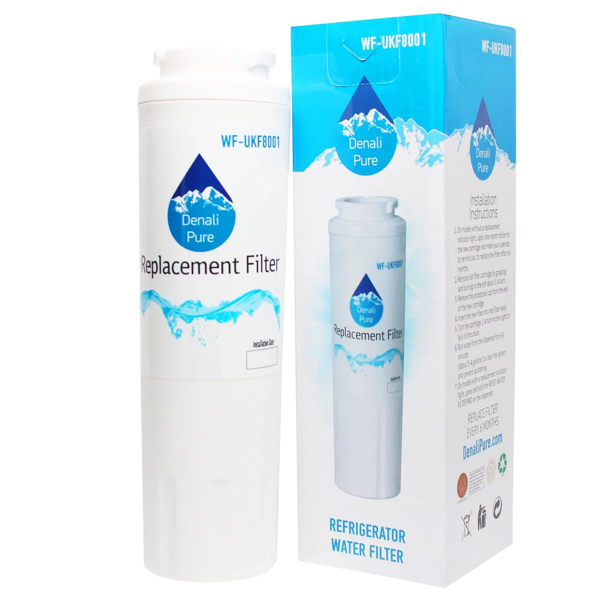 '- liquid Pure 5-Pack Amana ARS9265BW for Refrigerator Fridge - Filter Brand UKF8001AXX Replacement Amana liquid Cartridge Compatible with Denali Filter