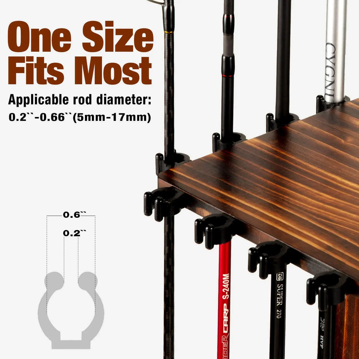 Rods 16 Holders Rotating to 360 Garage Wood Ghosthorn , Men Pole Holds Fishing for up Rod Degree Gifts for Fishing
