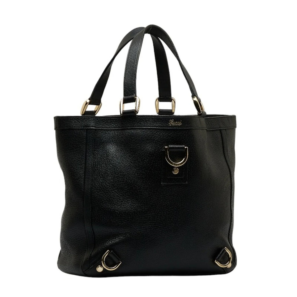 Handbag Women's Pre-Owned Abbey (Good) Tote Black 130739 Bag Leather