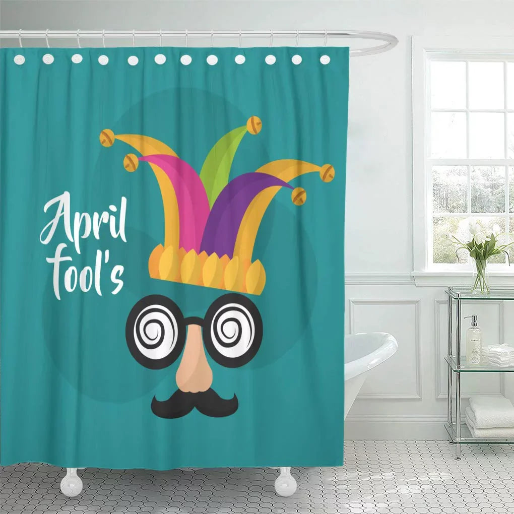 and April ATABIE Glasses Silly Mask Absurd Curtain Shower 60x72 Advert Hat inch Fools Mustache