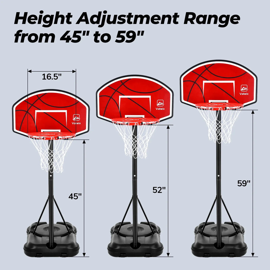 Adjustable Swimming Basketball Balls Pump Pool Height With 45"-59" And Hoop Valwix 2