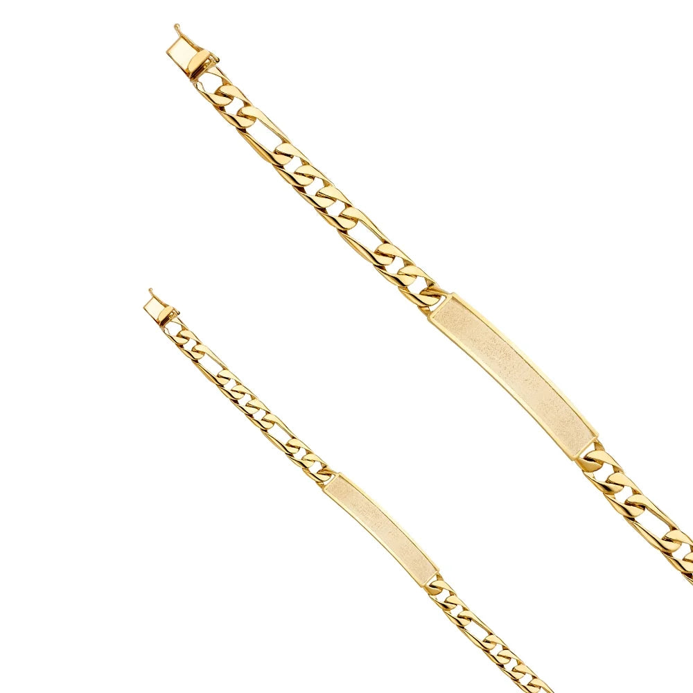 Women Gold 14k | and Bracelets Men’s Men for Elegant | Gift Chain - Gold 14KY Yellow Figaro Weight ID 8" Bracelet 16.4 for | Jewelry Link