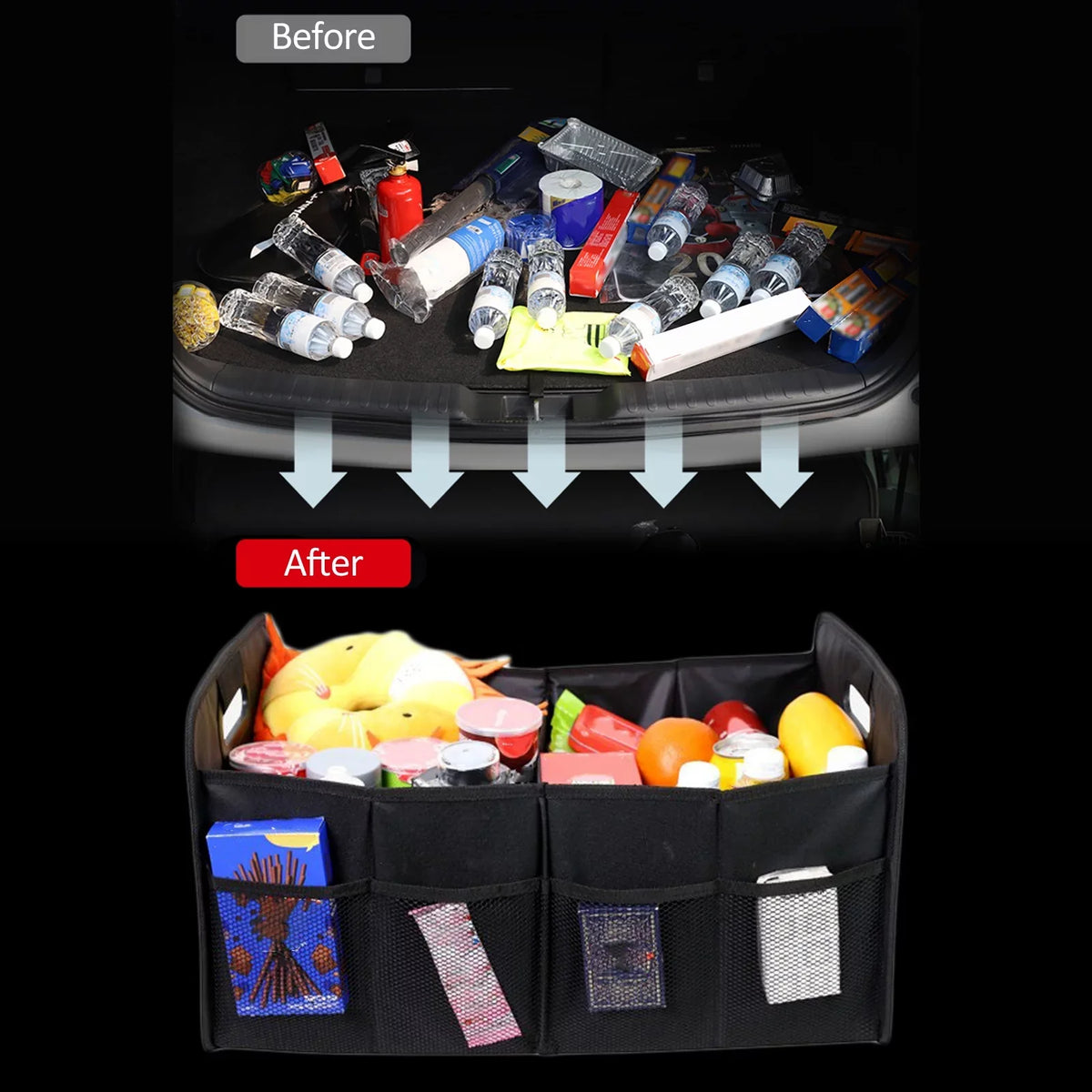 Cloth Car Trunk Folding Cargo Automotive Car Organizer Storage Box Trunk Oxford Organizer 55L Box Car Storage moobody
