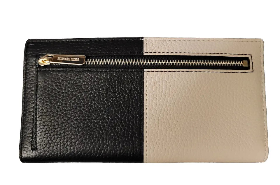 LARGE FLAP SET BLACK SNAP AND KORS WALLET MICHAEL JET REED WHITE BIFOLD