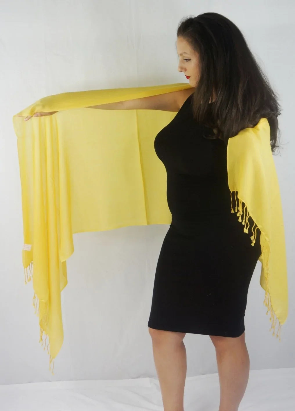 Shawl/Sheer (Marigold weight Shawl/Evening Regular Shawl/Scarf/Scarves Shawl) Yellow Shawl/liquid Shawl/Summer Shawl/Light Fancy Pashmina Shawl/Pashmina
