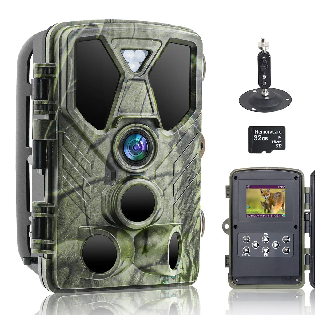 TF Monitor Camera Trail Wildgame Vision Waterproof Hunting LED HC-812A IR Card Night Monitors Hunting with Wildlife Camera 4K 32GB 36MP with Trail SuntekCam Trail