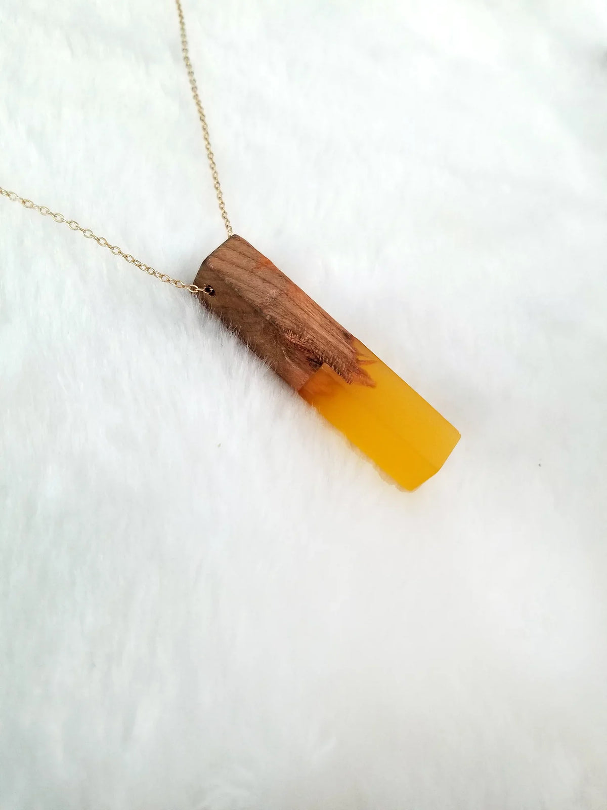 Resin Box Vertical Inc Boutique Yellow Women for Wood Wooden Blue Necklace Bar | Gift Anniversary Pendant