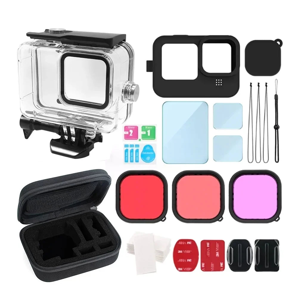 Kit + 3pcs case Tempered + Waterproof Camera 2pcs + Tempered Kit Kit 3pcs Camera + suit,Plates + 3pcs Waterproof Compatible Filters Plates Waterproof Camera Dazzduo + Camera Waterproof Kit +