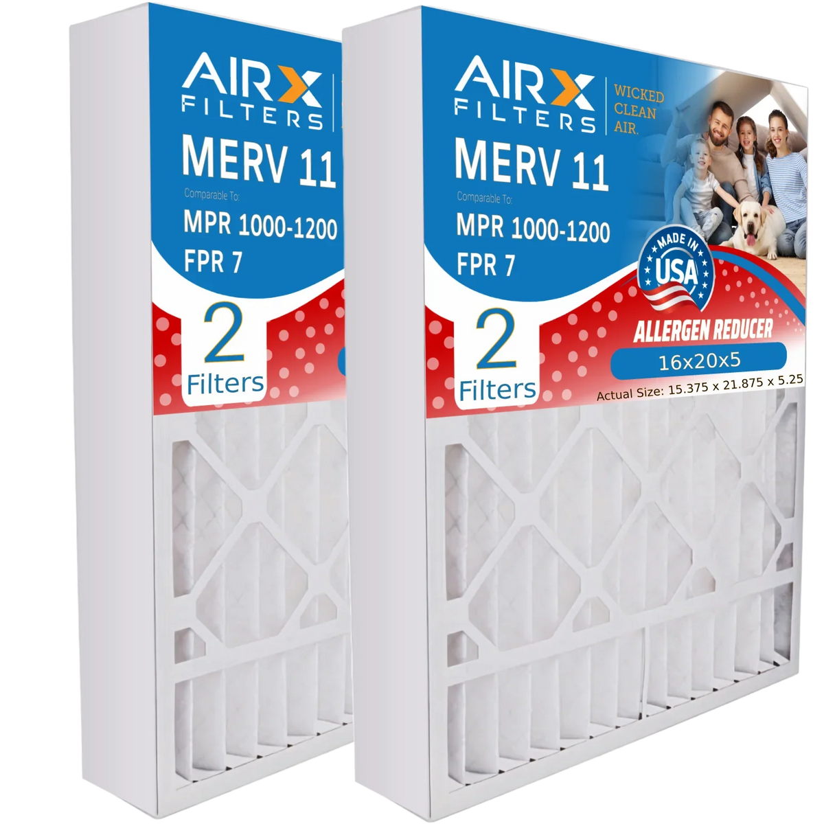 Filter with Compatible by 7 Filter 11 CLEAN WICKED FPR & AIRX to MERV Made Furnace USA FILTERS / Premium 2 Air Comparable Goodman MPR M0-1056 1000, 16x20x5 1200 Pack Amana 16x20x5 MPR AIR.