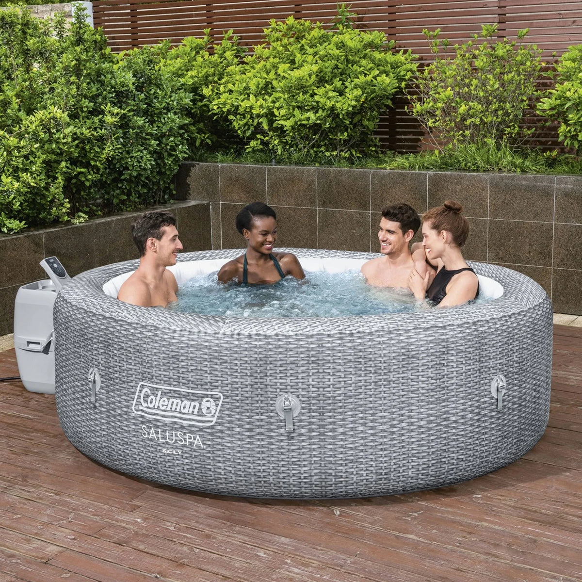 Pool Sicily Seat AirJet Spa w/Set Tub Bestway of & Coleman SaluSpa Hot 4