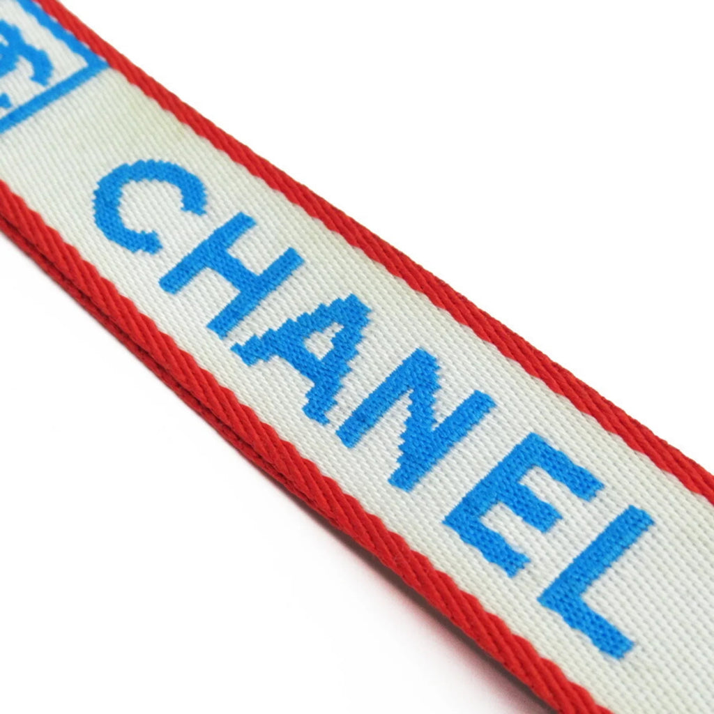 canvas silver (Good) strap x metal white Pre-Owned neck fabric red blue nylon