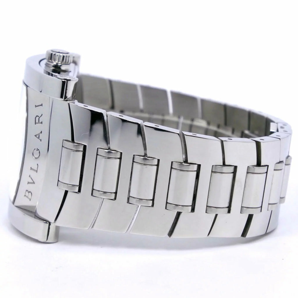 Men's AA48S Silver Stainless Bvlgari Automatic (Good) Dial Steel Ashoma Watch Pre-Owned Navy