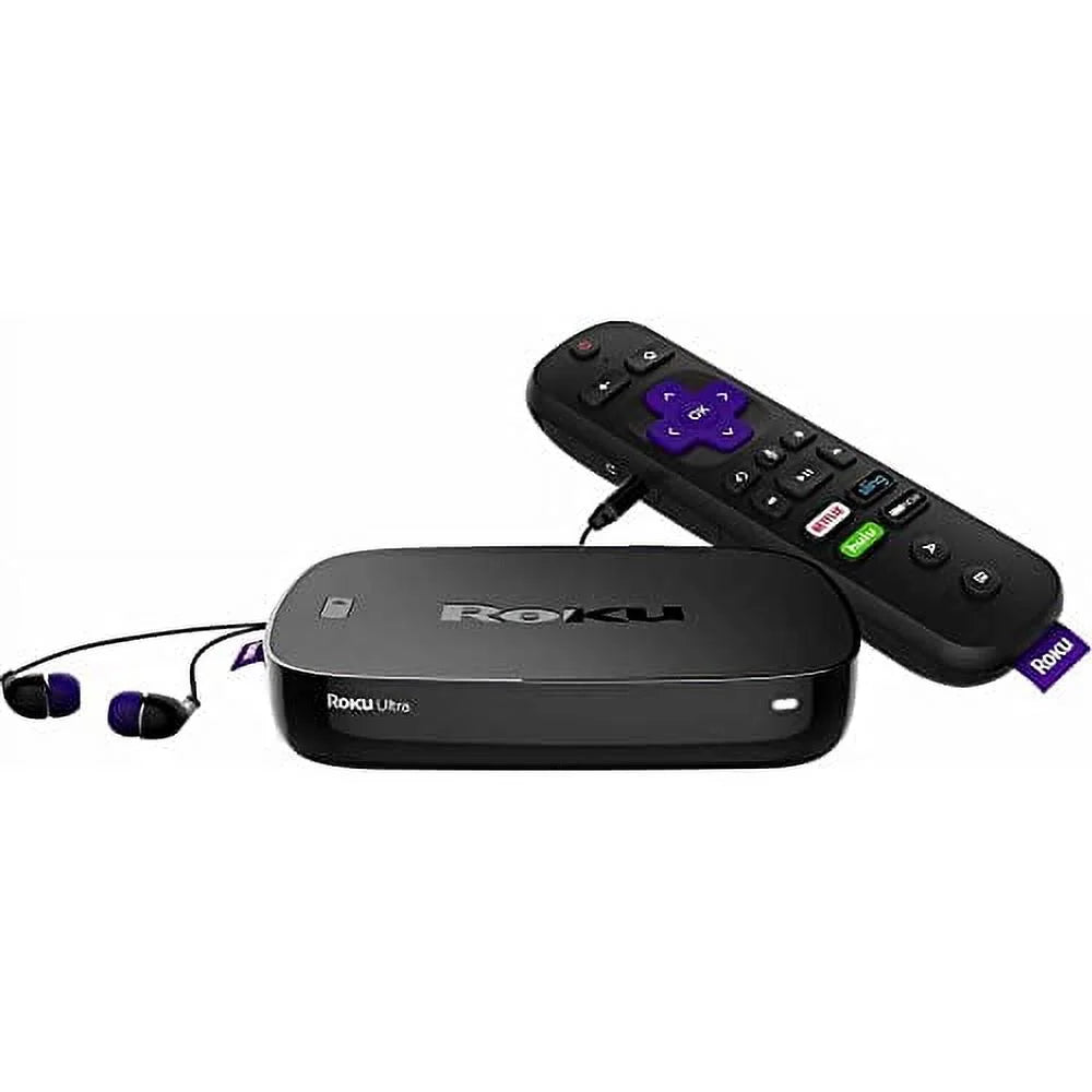 Headphone USB Roku TV Ethernet, Jack, Ultra Streaming (Voice, Micro Enhanced Remote with SD Finder, Volume), Power (2017) Player and Remote | and 4K/HDR/HD