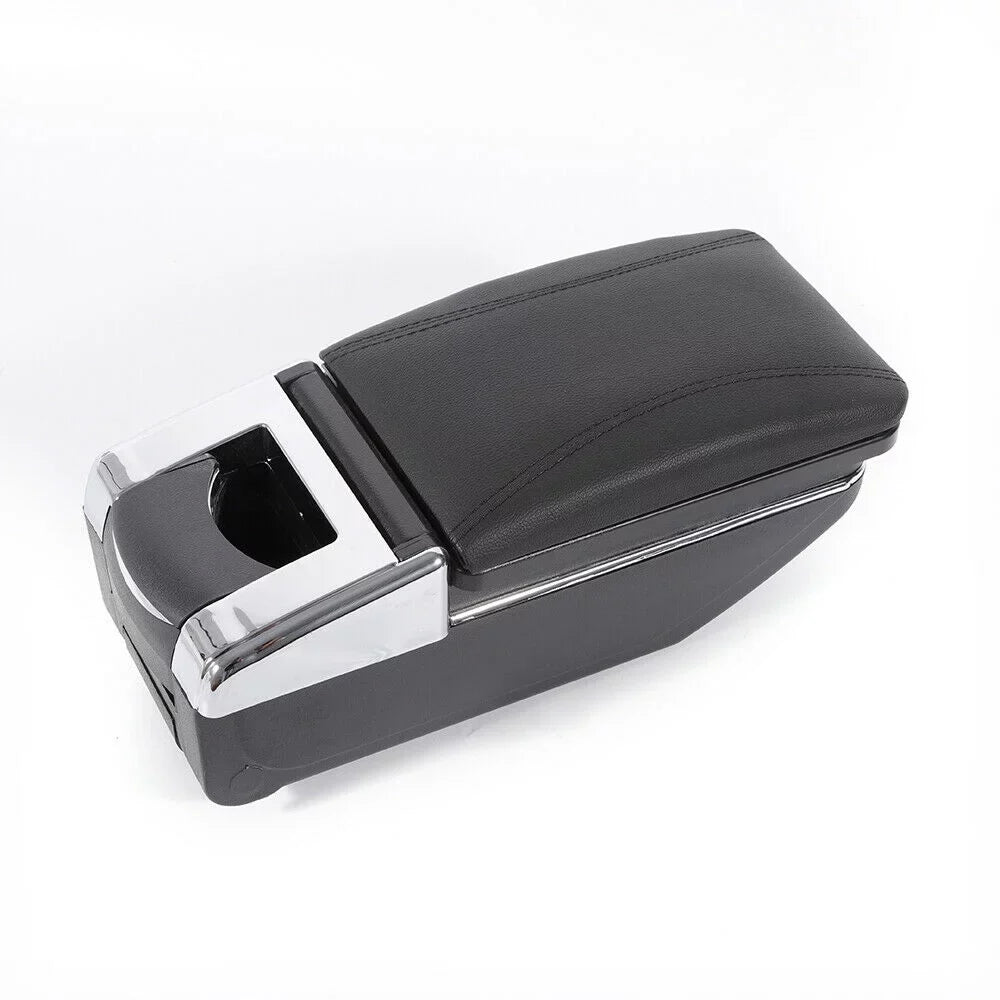 YIYIBYUS Tiida Rotatable Car for Versa Container Central Center Case Storage Black Box 2007-2011 Leather Armrest Console Nissan