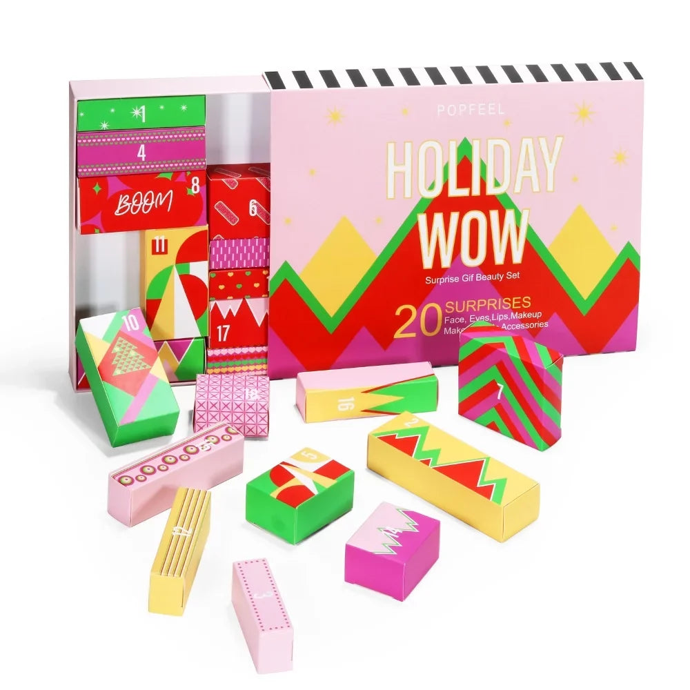 Calendar Advent Set,Xmas for Kit Gift Day Teens Christmas gift 2024 Girls Full Makeup Gift Calendar Valentine's Makeup Calendar IKOMMI Women for Countdown Box