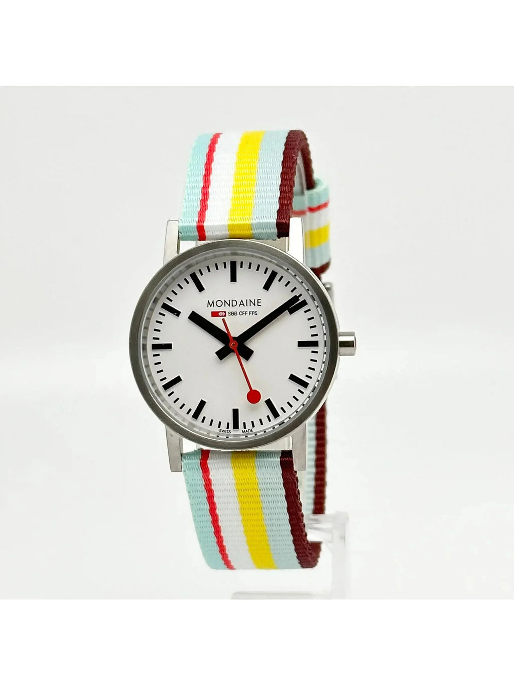 Dial Ladies 30mm White Mondain Watch Steel Swiss Railways A660.30360.16SBK