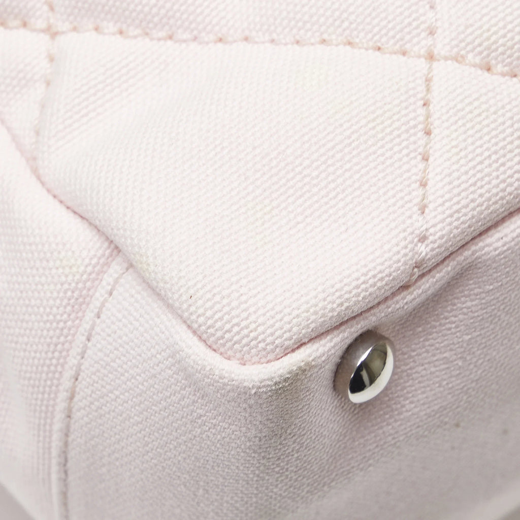 Authenticated Canvas Paris-Biarritz Pink Unisex (Good) Fabric Tote Tote Pre-Owned Small Bag