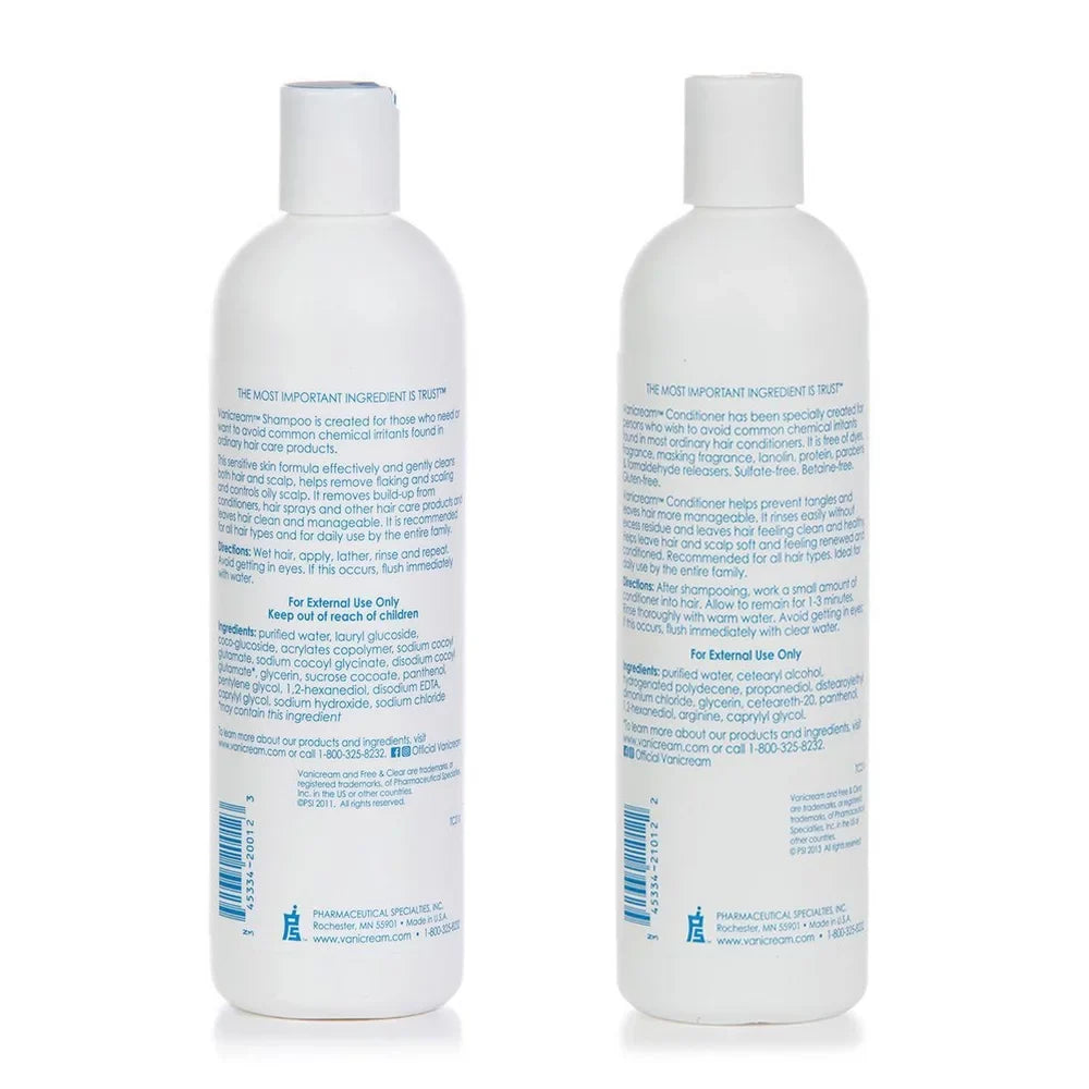 Combo (Free 12 oz Conditioner & oz Clear) Shampoo & Vanicream 12 Pack