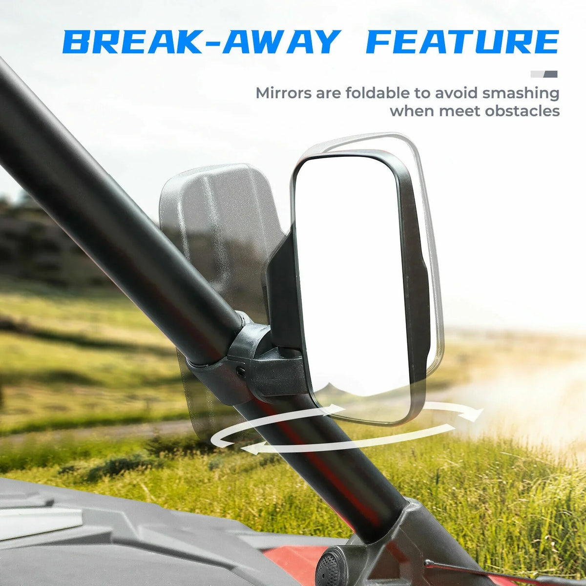 900 with Polaris 1000 Can-Am 1.75"-2" Clamp Mirrors X3 Bar Set Mirrors View RZR Center UTV Compatible Rear
