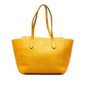 Tote (Good) Swing Medium Authenticated Bag Calf Leather Tote Yellow Unisex Pre-Owned