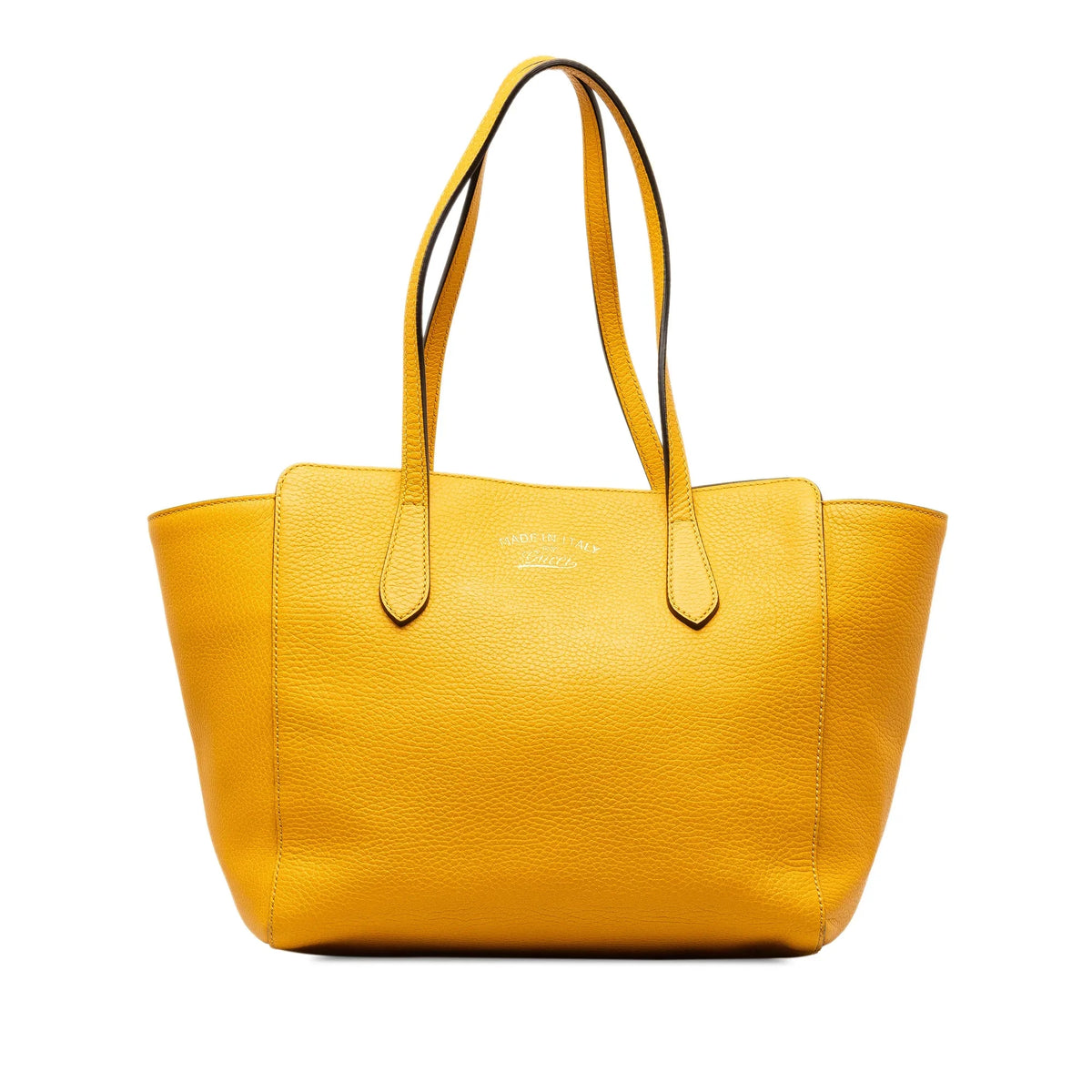 Tote (Good) Swing Medium Authenticated Bag Calf Leather Tote Yellow Unisex Pre-Owned