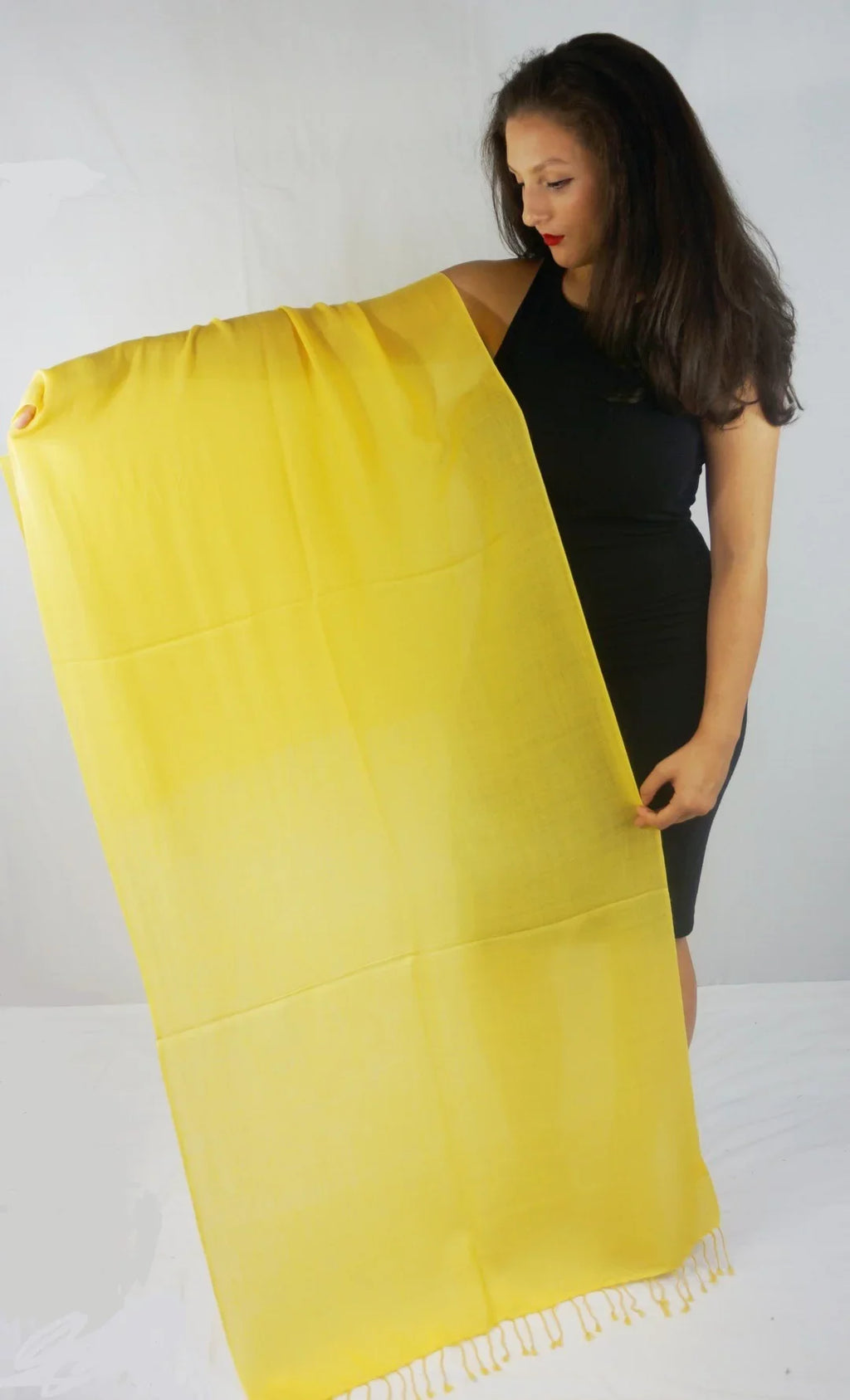 Shawl/Sheer (Marigold weight Shawl/Evening Regular Shawl/Scarf/Scarves Shawl) Yellow Shawl/liquid Shawl/Summer Shawl/Light Fancy Pashmina Shawl/Pashmina