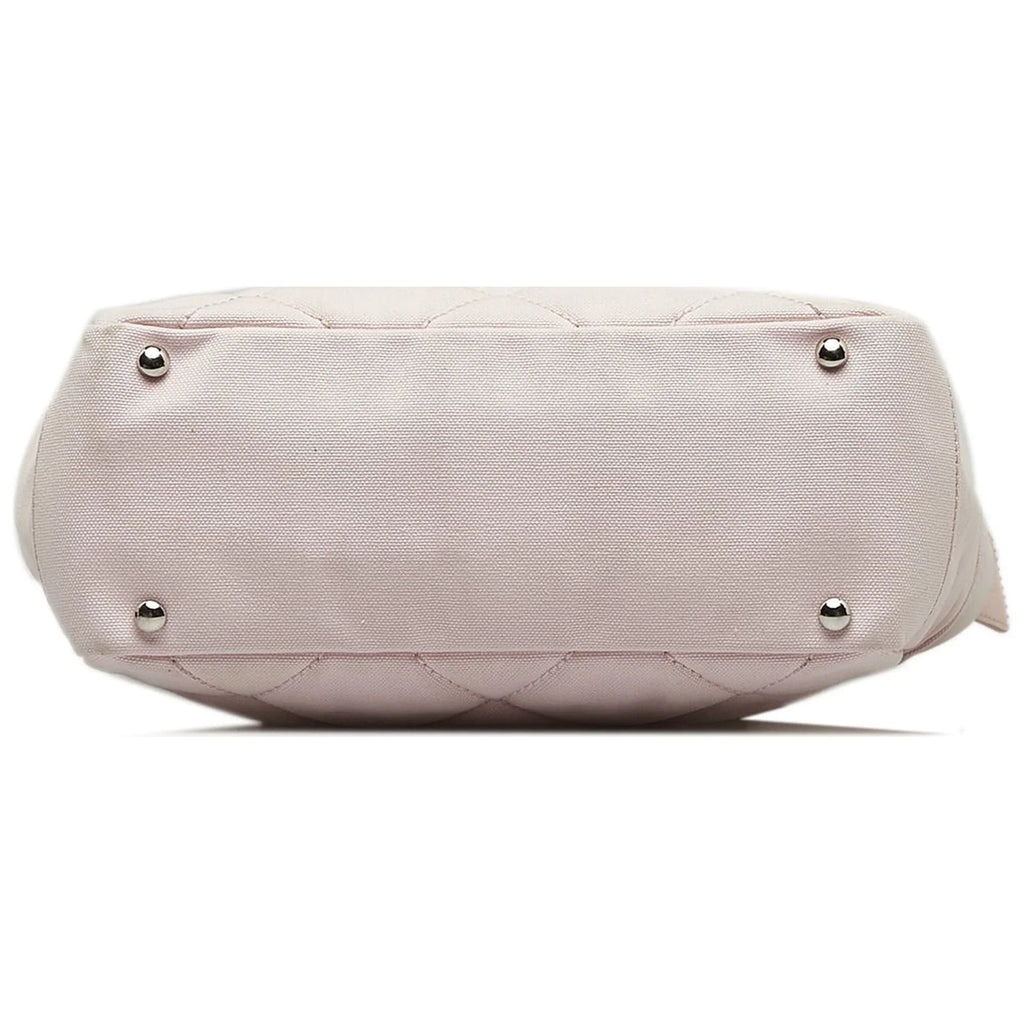 Authenticated Canvas Paris-Biarritz Pink Unisex (Good) Fabric Tote Tote Pre-Owned Small Bag