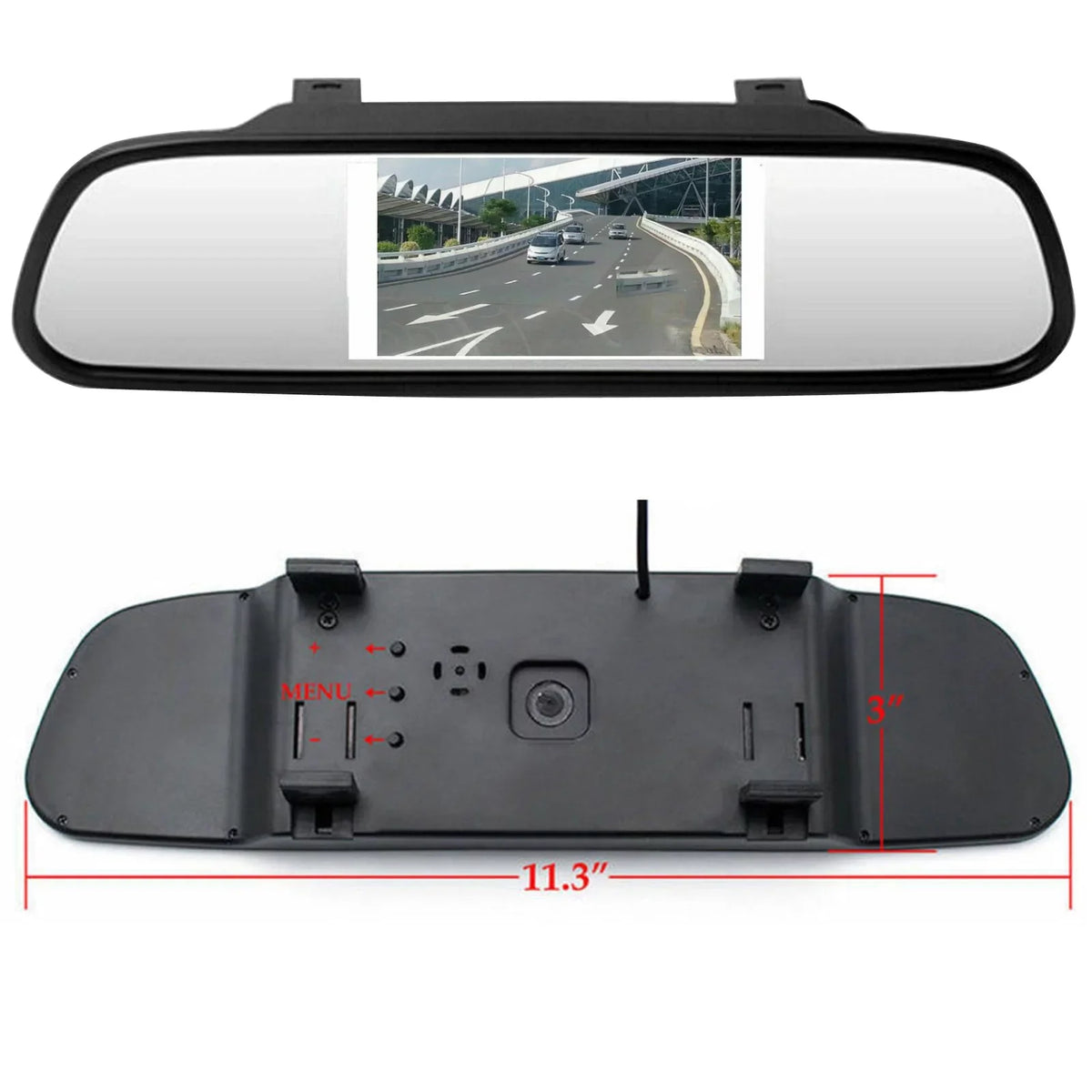 Mirror Car Kit Vehicle Security Car Reverse Monitor System + Camera 4.3"