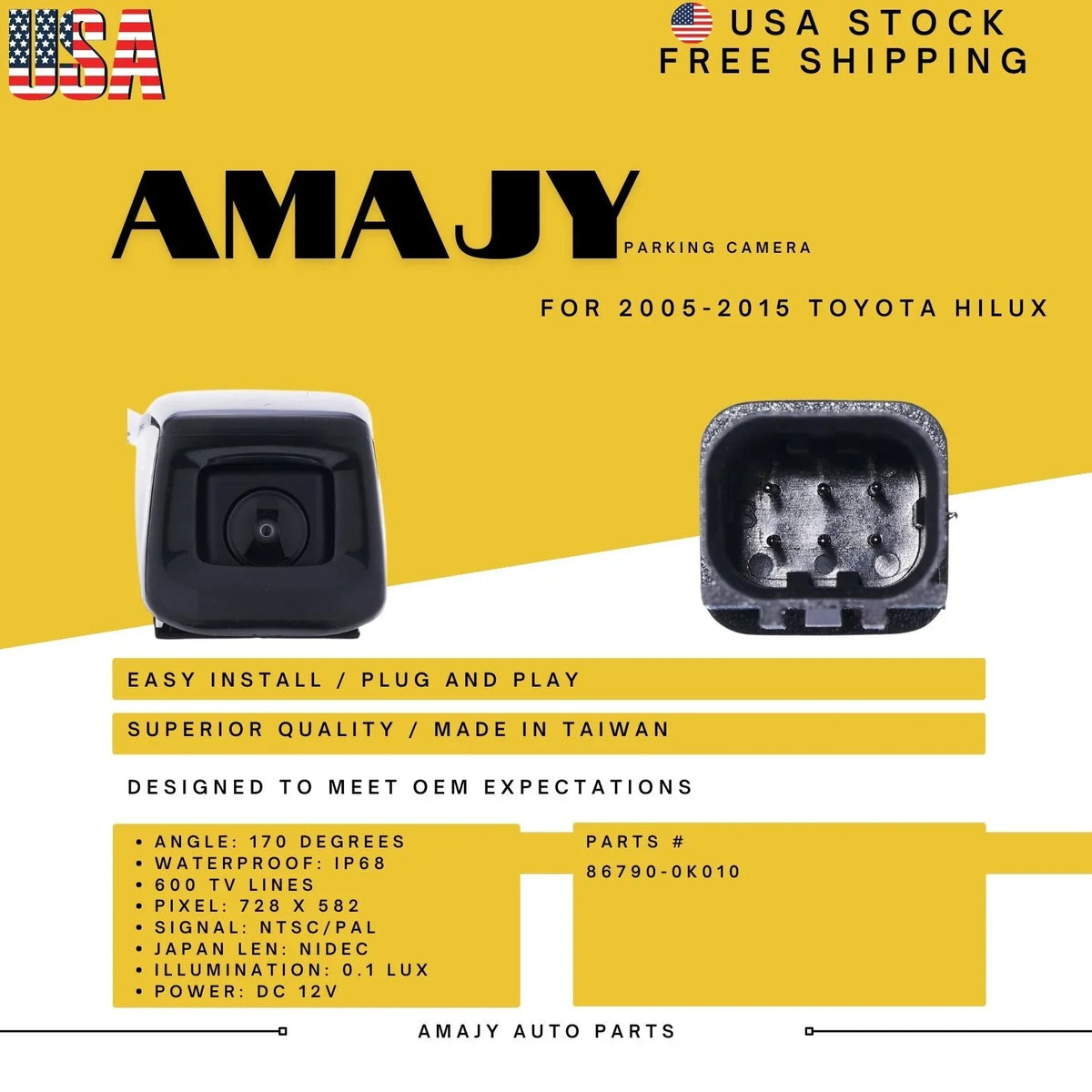 Backup Replaces for Camera 86790-0K010 HILUX 05-15