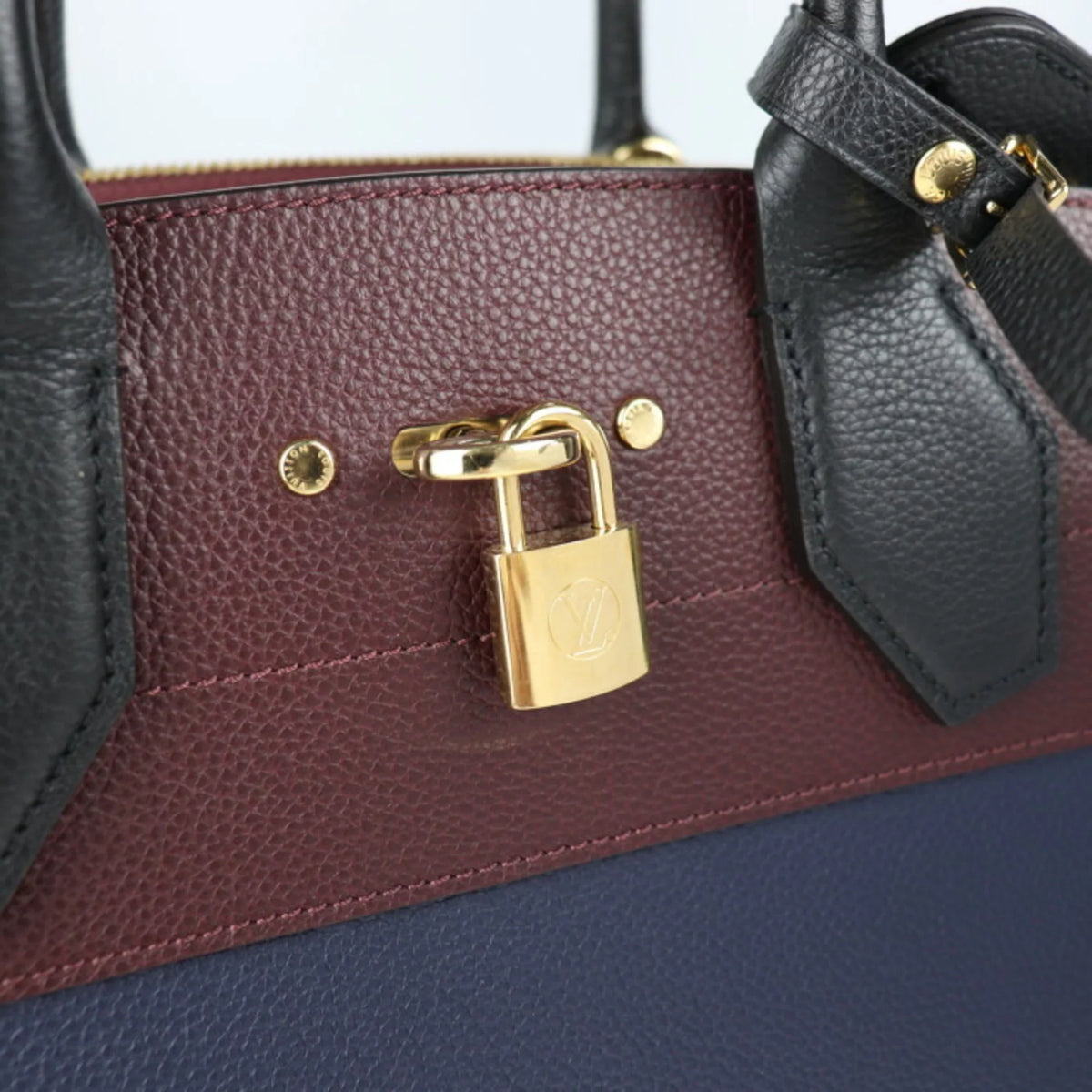 (Good) Noir Tote Steamer MM M54260 2WAY Bag Shoulder Marine Raisin Handbag Leather Pre-Owned City