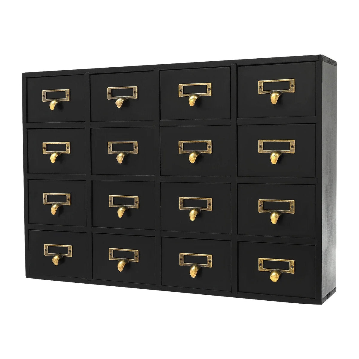 16 Wooden Drawers Drawer Desk Box, Organizer Herb New Storage Apothecary Cabinet
