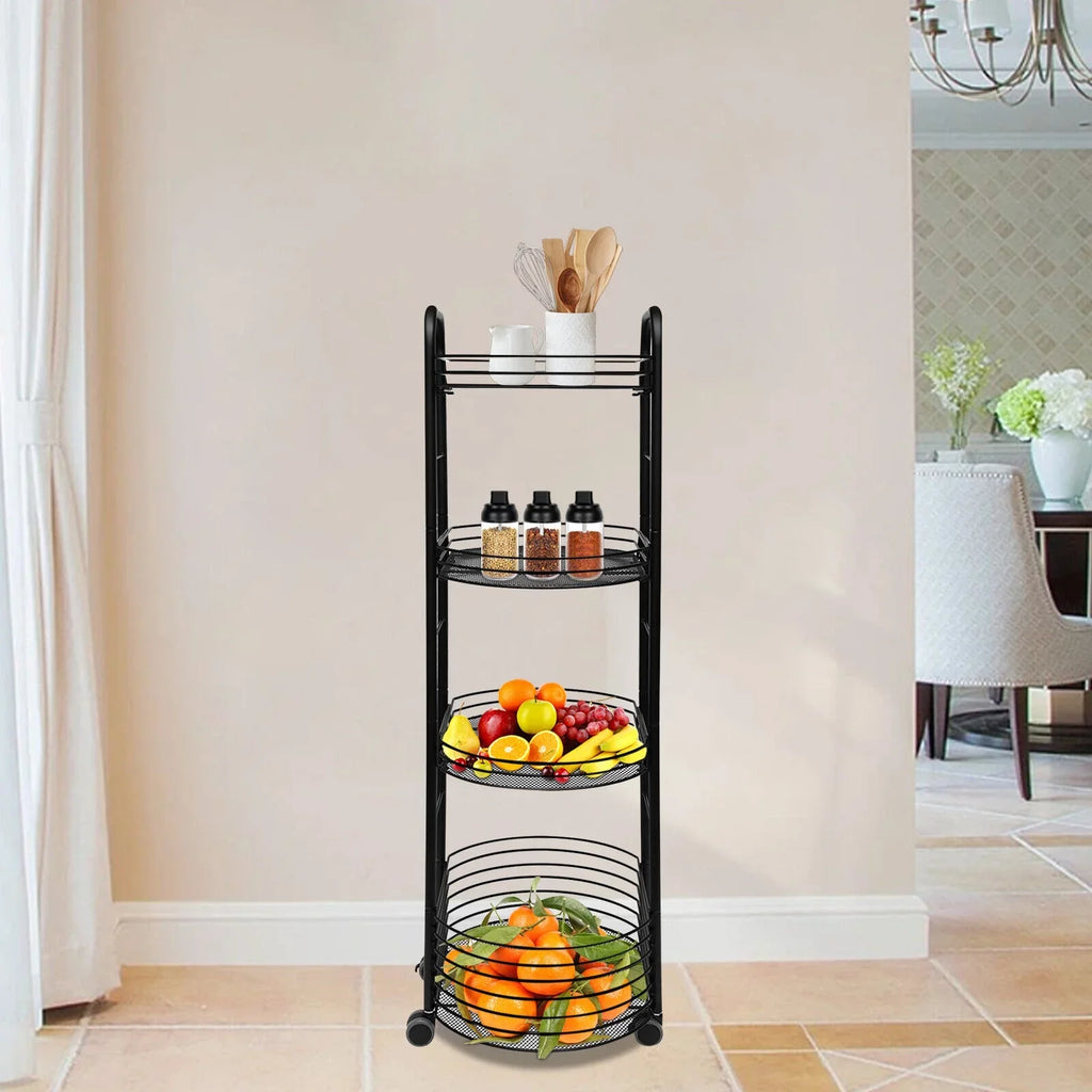 Shelf Utility Cart Kitchen Organizer Rack Trolley Storage Tier 4 Storage Movable
