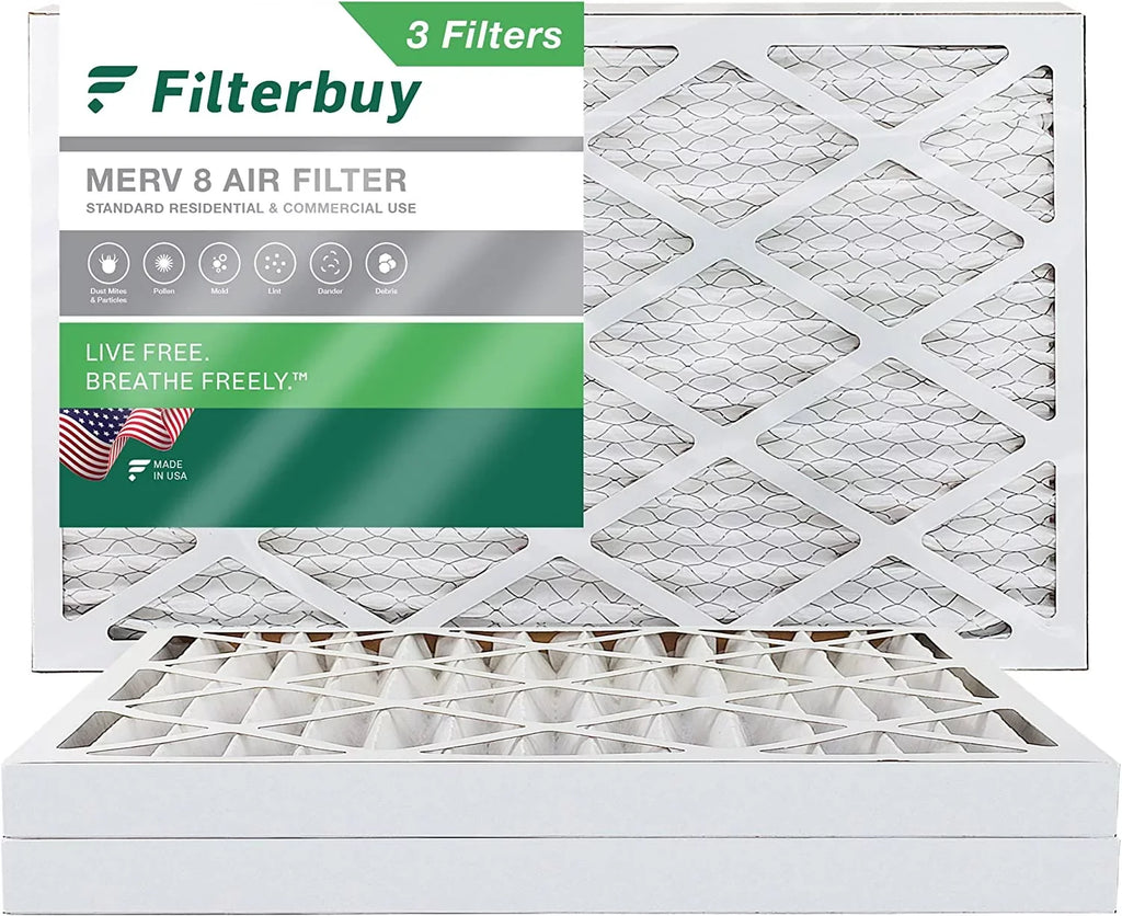 Pleated 8 Air Furnace MERV Filterbuy AC 8x24x2 (3-Pack) HVAC Filters