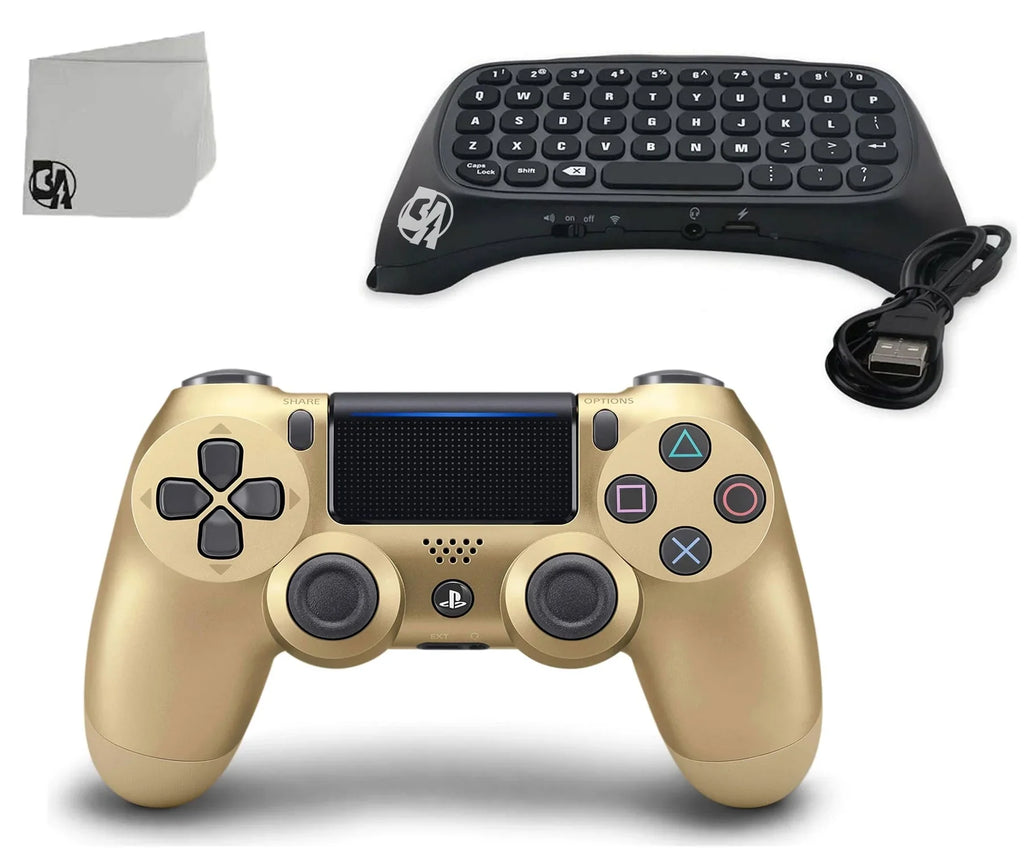 Chatpad PS4 Black For Controller Bundle. + BOLT AXTION for Shock Pre-Owned PS4 Like New) Gaming Console (Refurbished: Gold Dual Wireless Controller