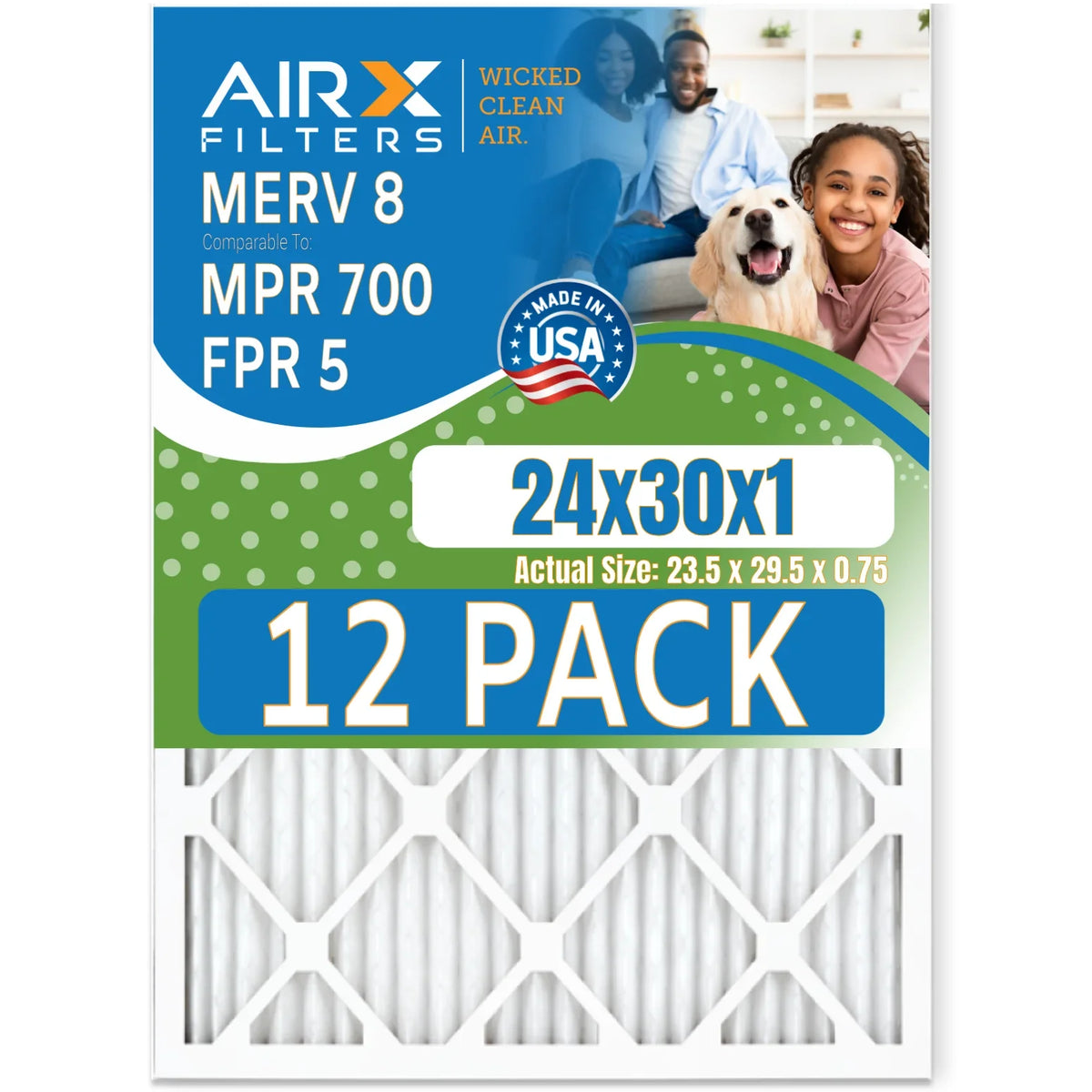 in Filters to AIR. 5 Comparable Filter Made 8 & AIRX 12 FPR USA of Air Rating, 24x30x1 MPR by MERV 700 FILTERS CLEAN Pack Furnace - WICKED
