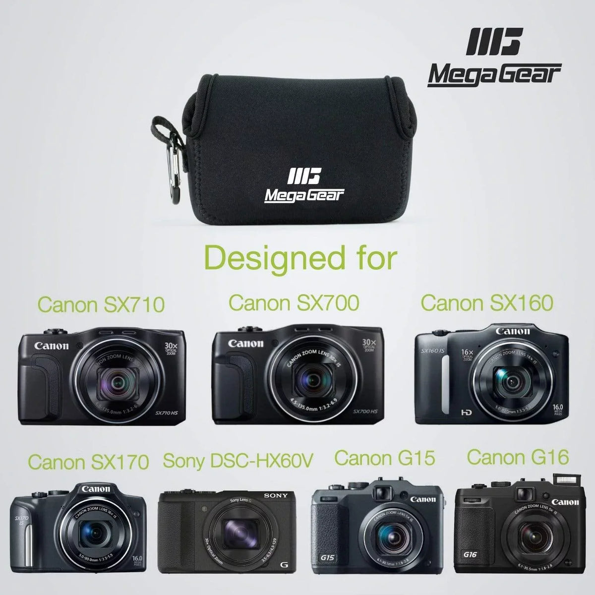 HS, DSC-HX50V, HS, G15, DSC-HX60V, HS, Case PowerShot SX170 G16, SX720 Canon IS, SX160 Canon Camera SX700 SX710 Neoprene IS MegaGear