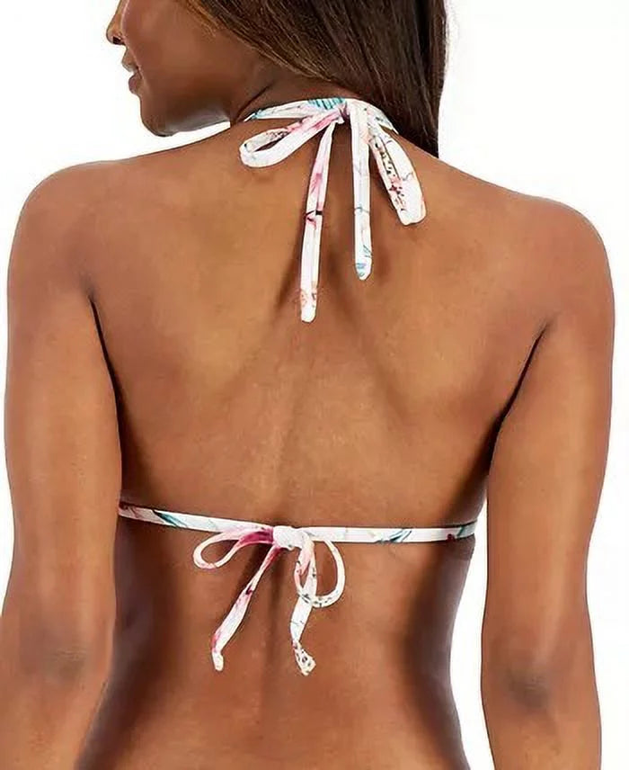 Flyaway Printed Top, 4 La US Blanca CARIBBEAN Bikini WHITE Halter Swim CURRENT