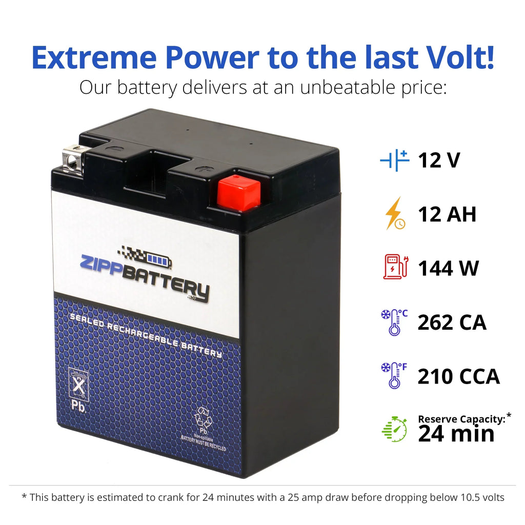CCA) Battery Zipp 12 Gsx-r1100 Motorcycle YTX14AHL-BS (14AHL-BS Ah, 1100cc 210 Battery for 1990 Volt,12 Suzuki