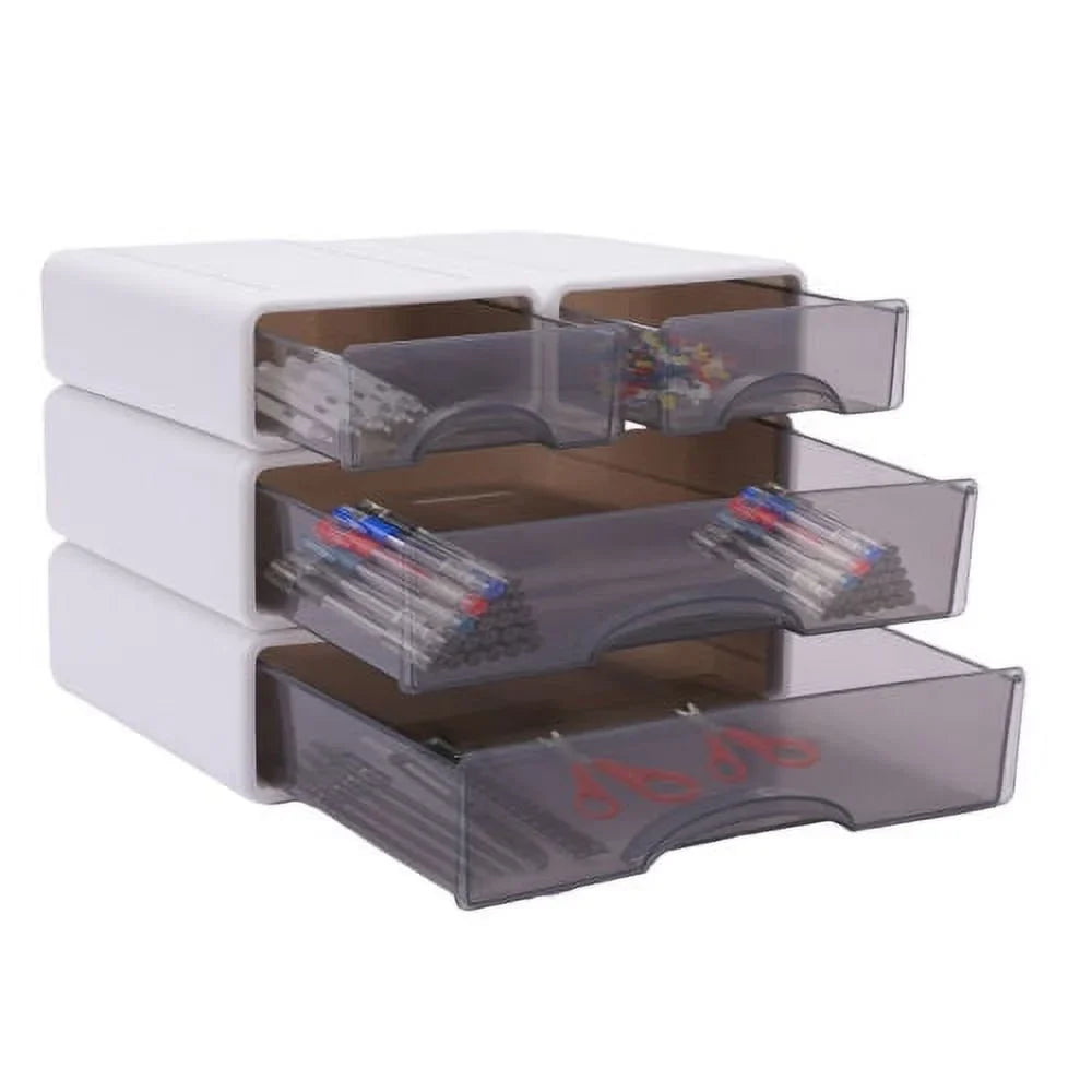 Desk Stackable 4*Drawer With Large Box Storage Neat Container Organizer Storage