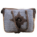 OHLAY Hair-on women KB Canvas handbag western Upcycled Genuine Leather KB683 purse TOTE bag Upcycled Wool