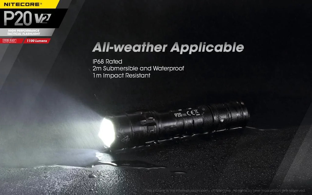 Nitecore 1100 P20 Lumens XP-L2 - Flashlight LED Tactical V6 - V2 CREE