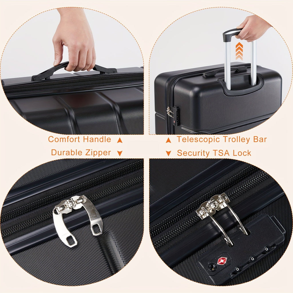 Carry-On Secure Spinner Trolley TSA Double Lock, Case Wheels Convenient – Jetsetters Durable for Lightweight – & Suitcase Travel
