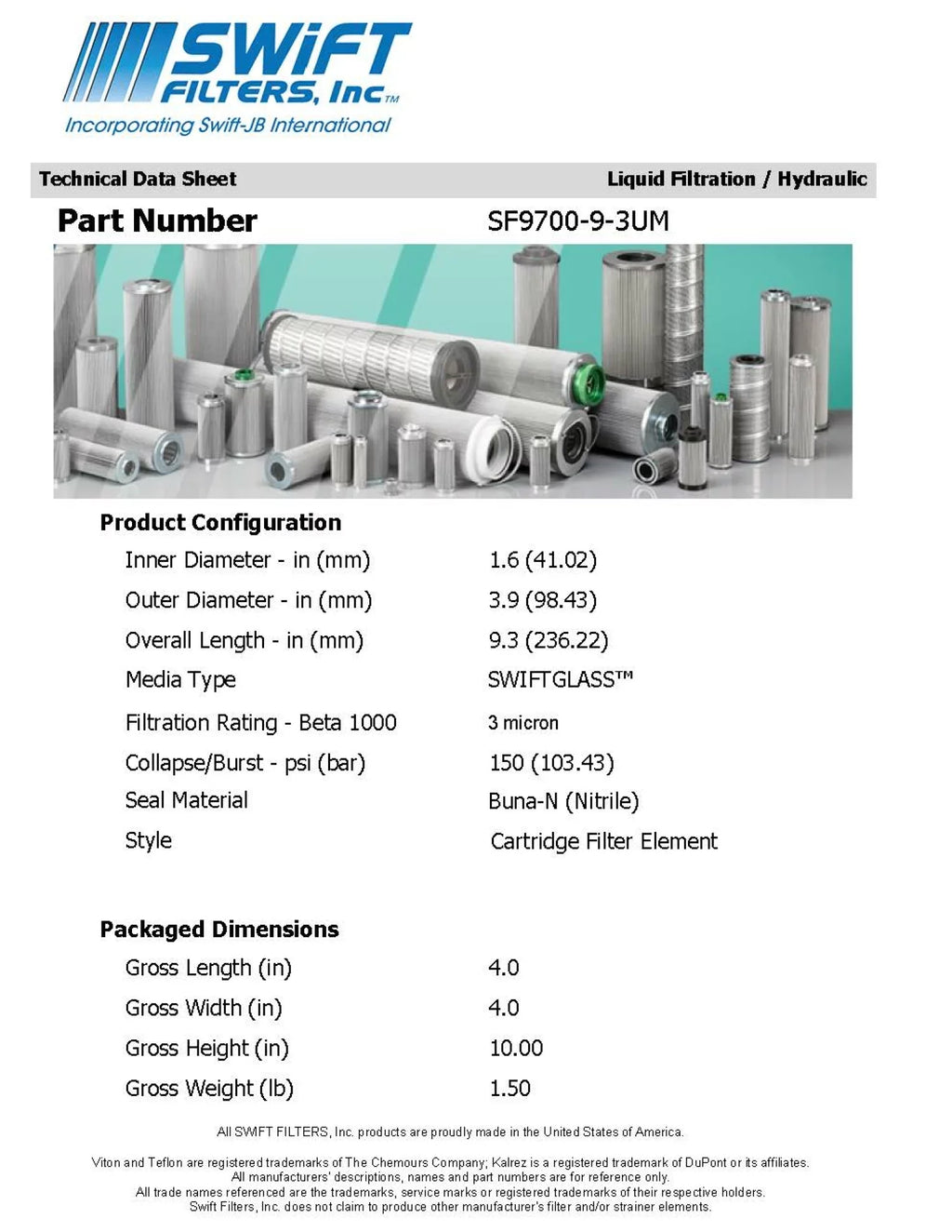 Filter HF6109 for Cartridge 3 Interchange FLEETGUARD Direct Micron Microglass Element