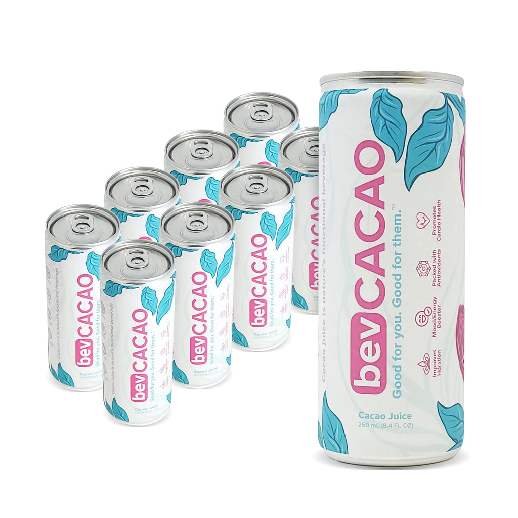Cacao Fruit Hydration. Pack Highest Natural Electrolytes of Cocoa Cans Healthy bevCacao Energy Drink| Improves | Superfruit Antioxidant Boost the 8 8.4oz | | Juice Pod.